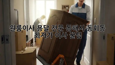 원룸이사 용달 전문 동해시 동회동 최저가 이사 꿀팁! ✨